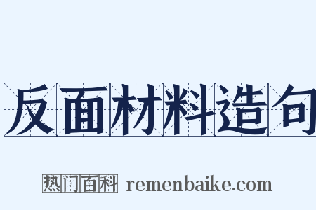 反面材料造句是什么意思的图片